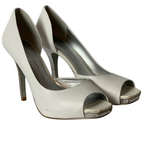 Jessica Simpson White platform D'orsay heels Size 7 - Picture 1 of 13